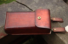 Handmade Cool Leather Belt Pouch Mens Waist Bag Cell Phone Holsters for Men