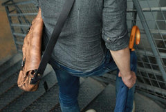 Cool Handmade Vintage Leather Mens Messenger Bags Shoulder Bag for men