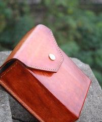 Handmade Brown Leather Belt Pouch Mens Waist Bag CIGARETTE Pouch for Men