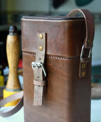 Handmade Leather Mens Small Box Bag Shoulder Bag Messenger Bag for Men