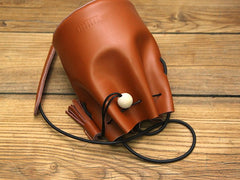 Cute LEATHER WOMEN Bucket SHOULDER BAG Barrel Crossbody Purses FOR WOMEN