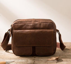 Cool Small Leather Mens Messengers Bag Shoulder Bag for Men
