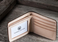Handmade Vintage Leather Mens Small Wallet Bifold billfold Wallet for Men