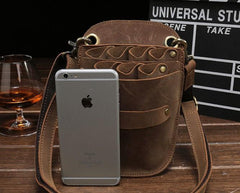 Cool Leather Mens Hairstylist Tool case barber pouch scissors case Belt Pouch Waist Bag