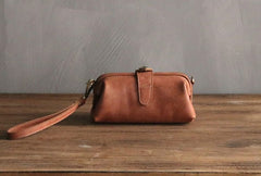 Vintage LEATHER Womens Wristlet Bag Change Long Wallet FOR Women