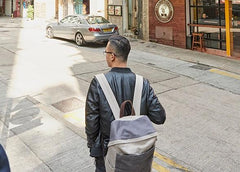Canvas Gray Mens Cool Backpack Canvas Travel Bag Canvas School Bag for Men