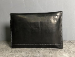 Genuine Leather Mens Clutch Cool Slim Wallet Zipper Clutch Wristlet Wallet for Men