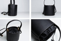 Genuine Leather Cute Bucket Bag Handbag Crossbody Bag Shoulder Bag Women Leather Purse