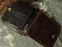 Small Mens Leather Belt Pouch Side Bag Belt Case Waist Pouch Holster for Men