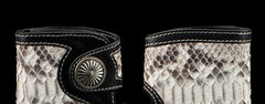 Handmade Leather Wallet Biker Wallet Snake Skin Wallet Cool Wallets for Men Biker Chain Wallet