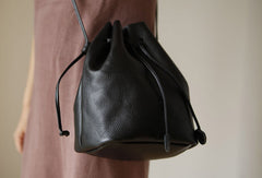 Genuine Leather Cute Bucket Bag Crossbody Bag Shoulder Bag Women Leather Purse