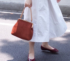 Vintage Leather Womens Frame Handbag Frame Purse Handbag for Women