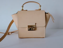 Stylish Leather Beige Womens Handbag Shoulder Bag Crossbody Purse for Women