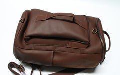 Mens Leather Barrel Backpack Cool Travel Bag Weekender Bag for men