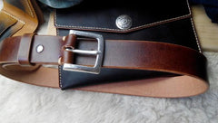 Cool Handmade Brown Leather Mens Belt Leather Belt for Men
