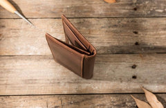 Cool Vintage Slim Mens long Wallet Leather Wallet Bifold Long Wallets for Men