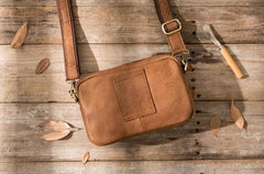 Cool Leather Mens Small Side Bag Messenger Bags Shoulder Bags for Men