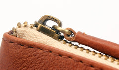 Vintage LEATHER Womens Zipper Wallet Change Wallet Makeup Pouches FOR Women