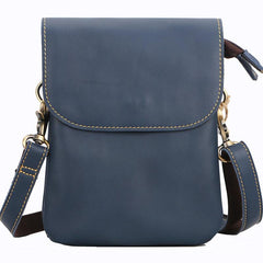 Cool Black Leather Mens Small Vertical Courier Bag Brown Messenger Bags Blue Postman Bag For Men