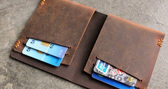 Vintage LEATHER Womens Small Wallet Bifold Leather billfold Wallet FOR Women