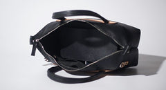 Handmade Leather Black Womens Handbag Fashion Shoulder Bag for Women