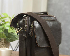 Cool Leather Mens Small Side Bag Messenger Bag Shoulder Bags for Men
