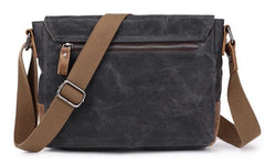 Mens Waxed Canvas Small Side Bag Messenger Bag Canvas Courier Bags for Men