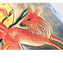 Handmade Womens Tooled Leather Square Handbag Purse SunFlower Crossbody Bag for Women