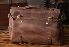 Handmade leather men Briefcase messenger vintage shoulder laptop bag vintage bag - EverHandmade