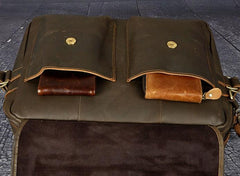 Black Coffee Leather Mens Briefcase Laptop Bag Business Bag Work Bags for Men