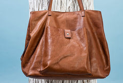 Handmade Genuine Leather Handbag Tote Large Shopper Bag Purse Handbag Shoulder Bag Purse For Women - EverHandmade