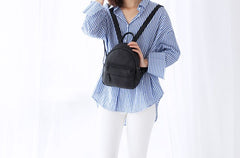 Leather Stylish Womens Small Backpack Mini Work Backpack for Women