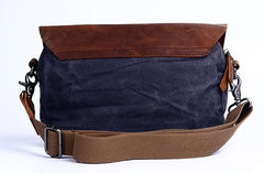 Mens Waxed Canvas Leather Small Side Bag Canvas Messenger Courier Bags for Men