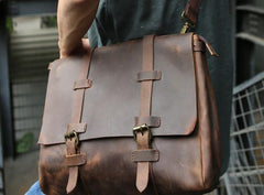 Vintage Leather Mens Briefcase Messenger Bag Handbag Shoulder Bag for men