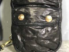 Genuine Leather Mens Cool Chest Bag Sling Bag Coffee Crossbody Pack Sling Pack for men