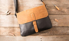 Handmade Cool Leather Mens Small Messengers Bag Shoulder Bags for Men
