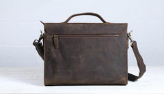 Vintage Coffee Leather Mens Briefcases Work Bag Laptop Bag Business Bag for Men
