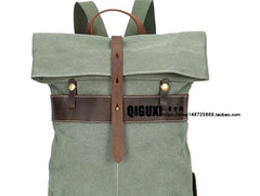 Cool Waxed Canvas Leather Mens Backpack Canvas Travel Backpack Canvas School Backpack for Men