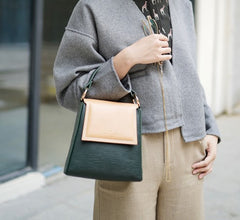 Stylish Leather Dark Green Womens Handbag Crossbody Bag Purse Shoulder Bag for Women