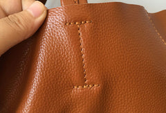 Handmade Vintage Leather Oversize Tote Bag Shoulder Bag Handbag For Women - EverHandmade