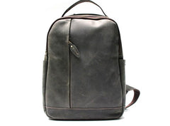 Green Mens Leather Backpack Travel Backpacks Laptop Backpack for men