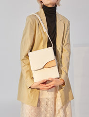 Stylish Leather White Black Womens Shoulder Bag Crossbody Bag Purse for Women