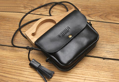 Cute LEATHER WOMEN Mini SHOULDER BAG Tassels Small Crossbody Purses FOR WOMEN