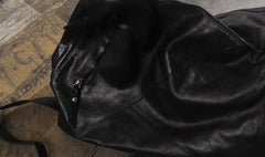 Genuine Leather Mens Cool Sling Bag Large Chest Bag Sling Pack One Shoulder Backpack for men