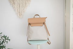 Cute Canvas Leather Womens Backpack Travel Backpack School Backpack for Women