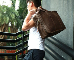 Vintage Leather Mens Large Weekender Bag Travel Bags Handbags Shoulder Bags for men