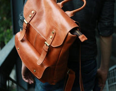 Cool Brown Mens Leather Backpack Cool Travel Backpacks School Backpacks for men