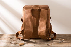 Cool Brown Mens Leather Backpacks Travel Backpacks Laptop Backpack for men