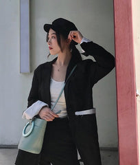 Cute Green Leather Womens Mini Bucket Purse Handbag Barrel Shoulder Bag for Women