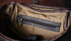 Cool Genuine Leather Mens Backpack Large Black Travel Backpack Hiking Backpack for men